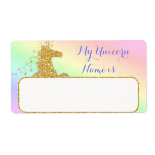 Meu Nome de Unicórnio É Etiqueta Arco-Íris & Ouro