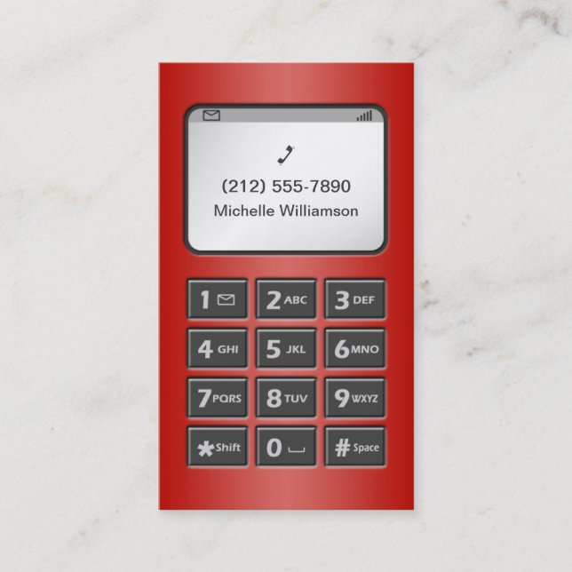 Meu outro telefone - cartões de visitas vermelhos (Frente)