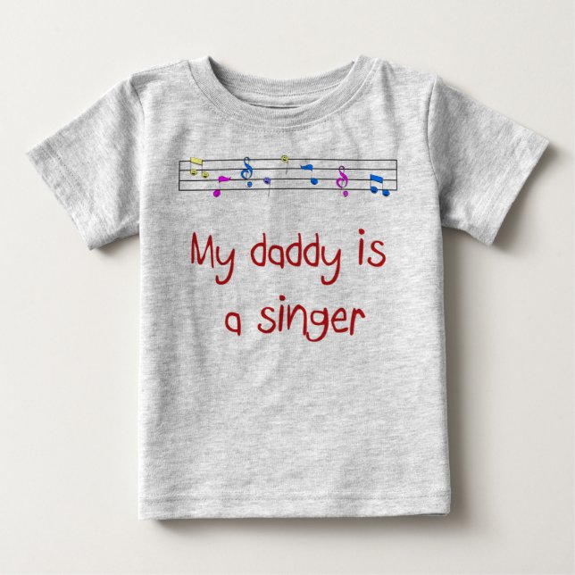Meu pai é um t-shirt do bebê do cantor (Frente)