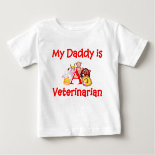 Meu pai é um t-shirt infantil veterinário