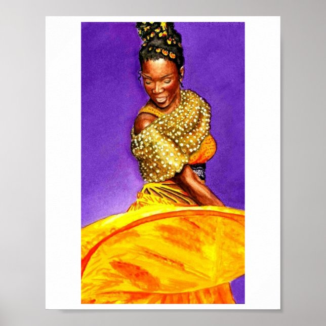 Meu Poster de Arte de Cor de Água (Frente)