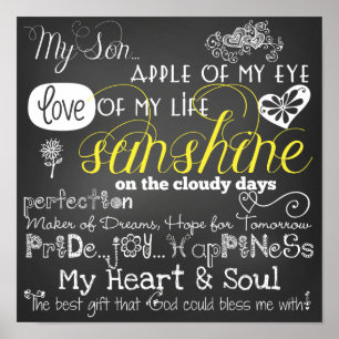 Meu poster do amor e da inspiração do filho