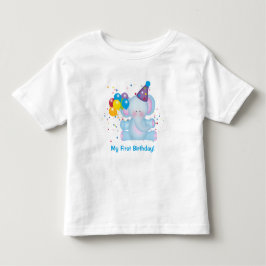 Meu Primeiro Aniversário Bebê Elefante Bebê Camisa