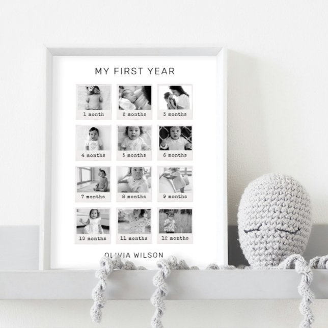 Meu primeiro ano Poster preto e branco (Criador carregado)