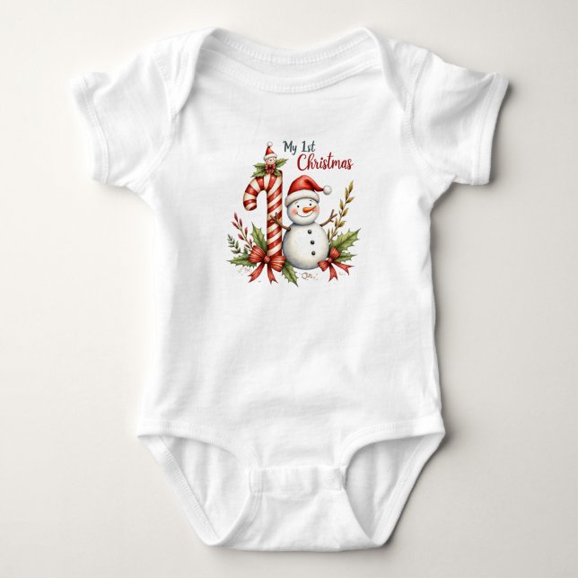 Meu Primeiro Body de Natal para Bebê (Frente)