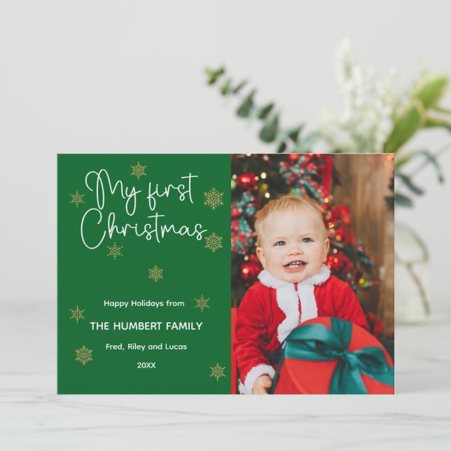 Meu primeiro cartão de Natal (Em pé/Frente)