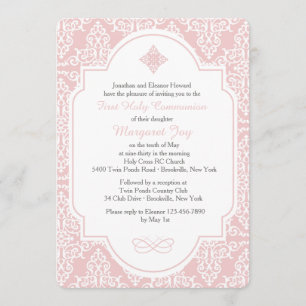 Meu Primeiro Convite Rosa de Comunhão
