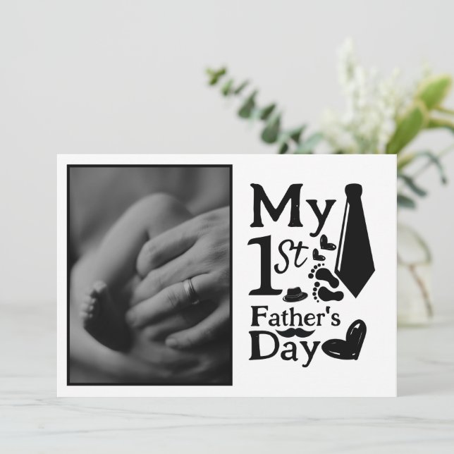 meu primeiro dia dos pais cartão de férias simples (Em pé/Frente)