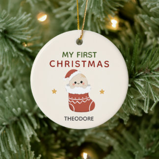 Meu Primeiro Natal Enfeite de Ovo Pequeno