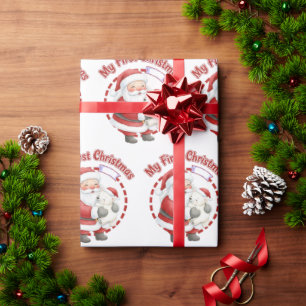 Meu Primeiro Natal Papel de Embrulho do Papai Noel