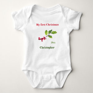 Meu primeiro nome de Natal ano Holly berry T-Shirt