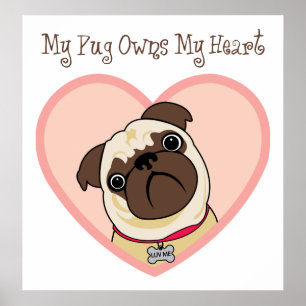 Meu Pug é dono de meus Posters e Impressões do cor