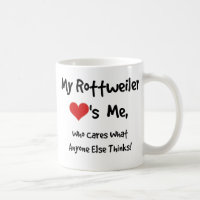 Meu Rottweiler ama-me - caneca de café de