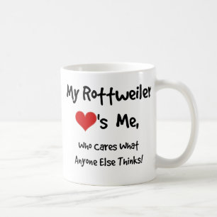 Meu Rottweiler ama-me - caneca de café de
