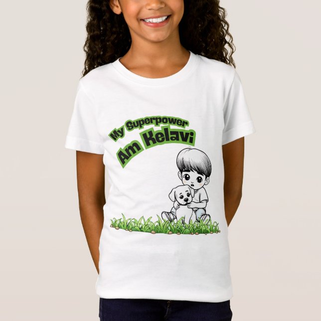 Meu Superpoder: Am Kelavi! Camiseta Infantil (Frente)