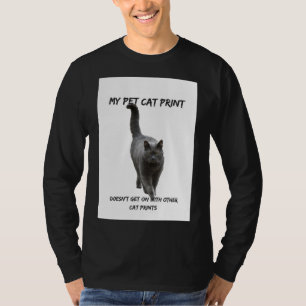 Meu t-shirt engraçado do gato do impressão do ga