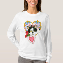 Meu t-shirt longo da Capa do gato feericamente