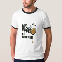 Meu tipo de sangue é camiseta masculina de café