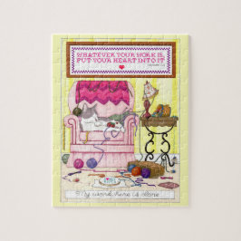 Meu trabalho aqui é quebra-cabeça feito