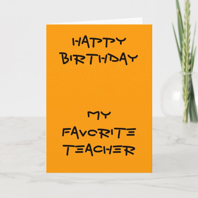 Meus cartões de aniversário de professores favorit (Frente)