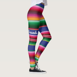Mexicano Serape SEU NOME Leggings Calças femininas