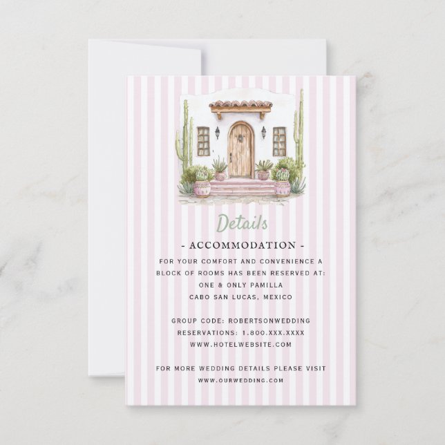 Mexico Destination Wedding | Details RSVP Card (Frente)