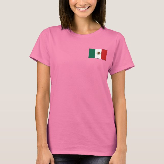 México Flag e Map dk T-Shirt (Frente)