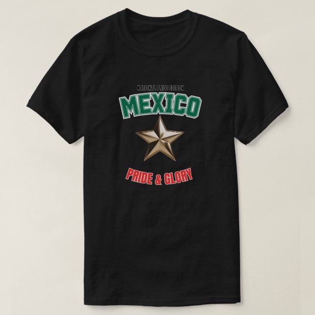 Mexico National Pride Edition Basic Dark T-Shirt (Frente do Design)