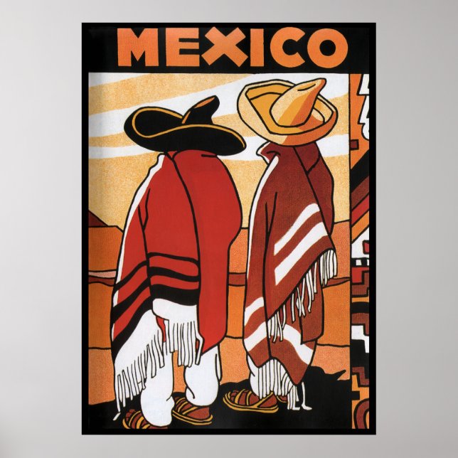 México ~ Poster de viagens Mexicanos Zarapes (Frente)