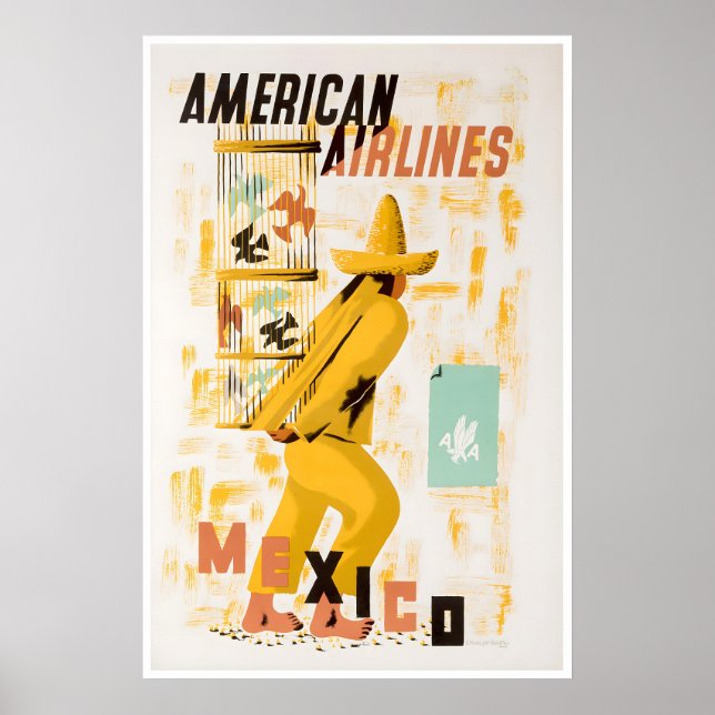 Mexico Print Mexican Art American Travel Poster (Frente)