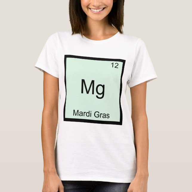 Mg - Camiseta do Símbolo do Elemento Químico Engra (Frente)