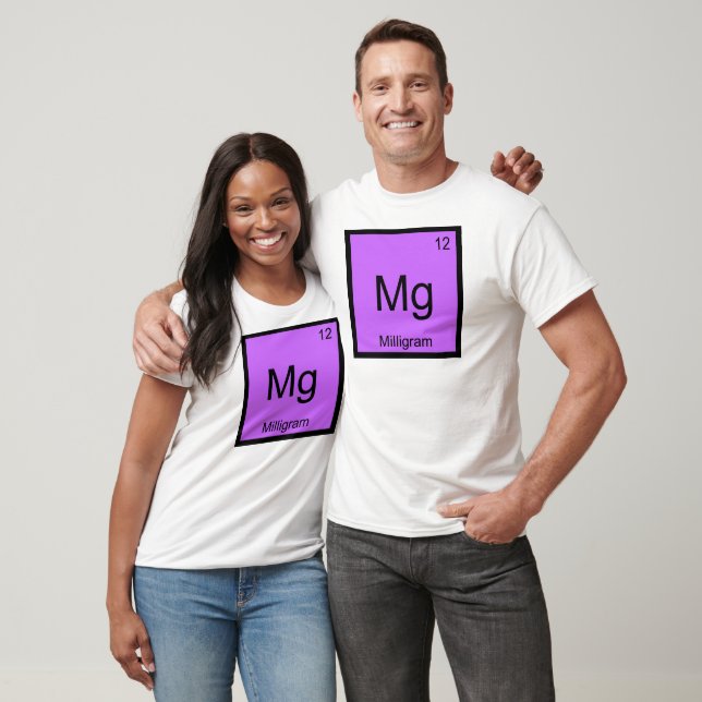 Mg - Miligrama Camiseta Divertida Símbolo Elemento (Unissex)