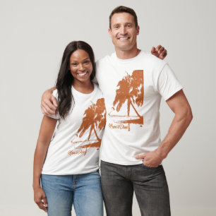 Miami à laranja do t-shirt da ilha do surfista do