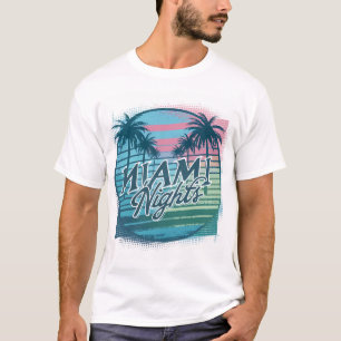 Miami Vice Vibes - Camiseta de Palmas Pastel