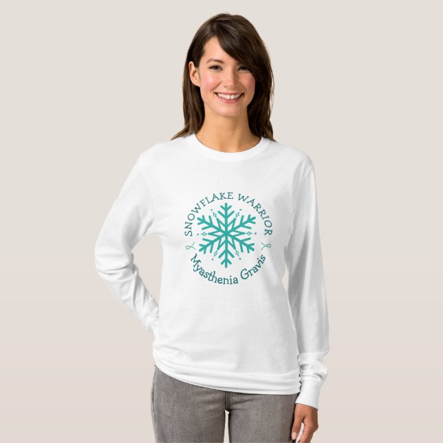 Miastenia Gravis Snowflake Camisa do Guerreiro (Frente Completa)