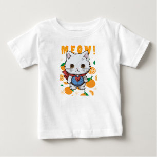 "MIAU!" Camiseta de Gato Super-Herói Adorável para