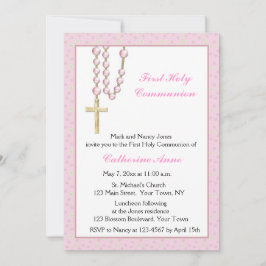 Miçangas Rosárias Rosa, Floral, Convite Religioso