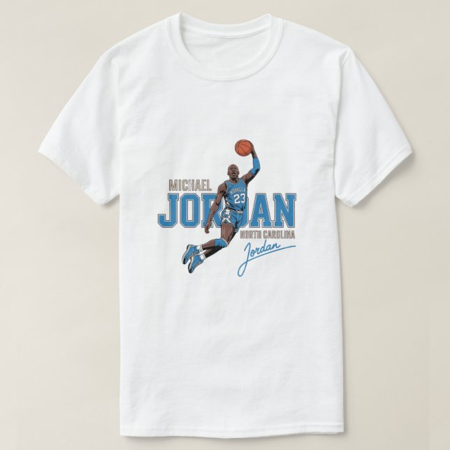Michael Jordan North Carolina Throwback T-Shirt (Frente do Design)