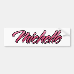 Michelle adesivos rosa desbotado Sticker