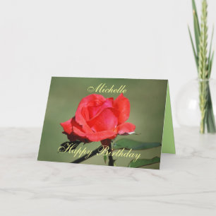 Michelle Happy Birthday - Cartão Rosa de Escarlet