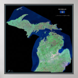 Michigan do poster do satélite do espaço