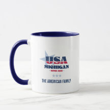 Michigan EUA 1837 Caneca Personalizada Estrela Azu