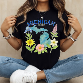 Michigan Flowers T-Shirt impressão
