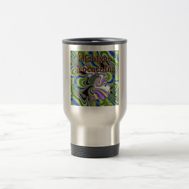 Michigan Geocaching fornece a caneca de viagem (Centro)