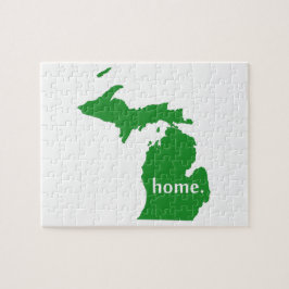 Michigan Green Home Silhouette Quebra-cabeça