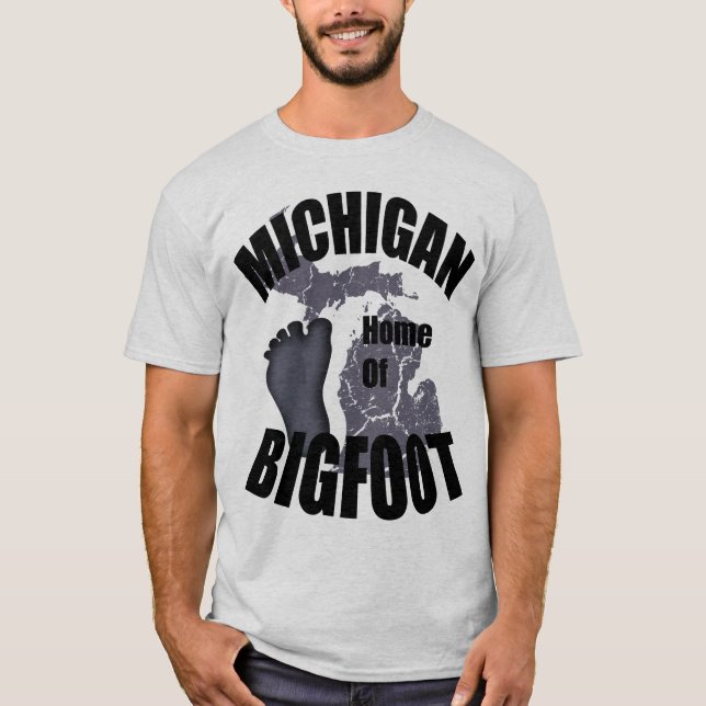 Michigan Home of Bigfoot T-shirt (Frente)