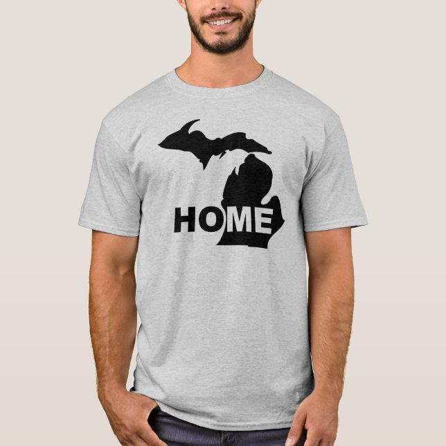 Michigan Para Longe Da Camiseta Estatal (Frente)