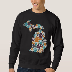 Michigan Paw imprime camisa básica de homem