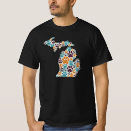 Michigan Paw imprime camiseta Black Basic Value T