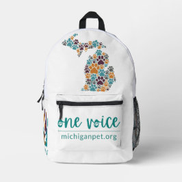 Michigan Paw imprime uma mochila de voz